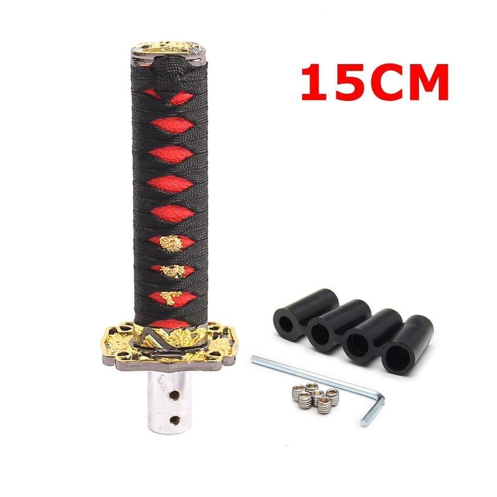 100/150/200mm JDM Katana Schaltknauf Samurai Schwert Schalthebelknauf mit 4 Adaptern Universell passend für die meisten manuellen und automatischen Autos