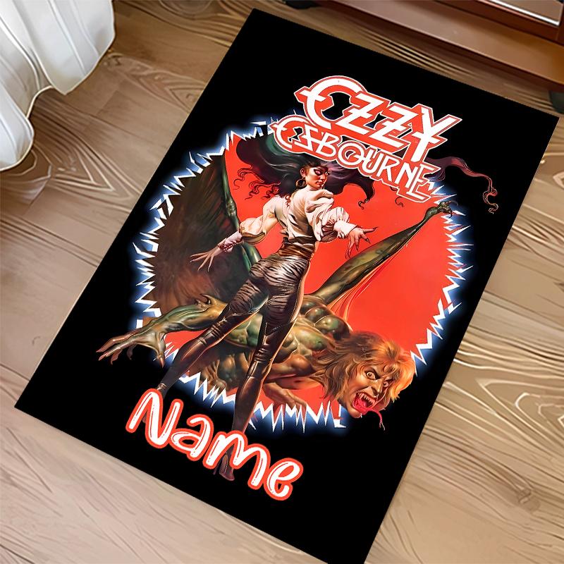 Custom Personalization Rock Ozzy Osbourne Print Area Rug - Soft, Washable Non-Slip Indoor Mat,Living Room,Home&Office Decorative Rug
