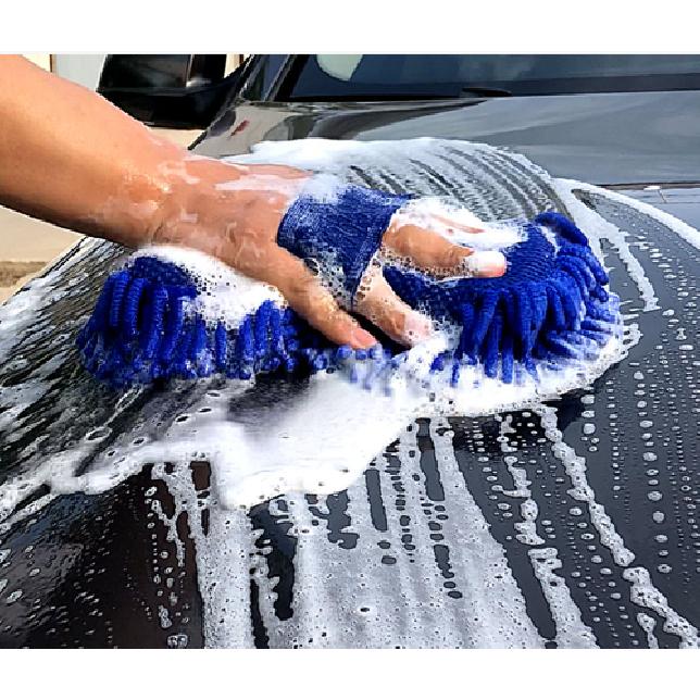 Car  Hand Wash Towel Microfiber Washing Gloves Coral Sponge Cleaning Tool