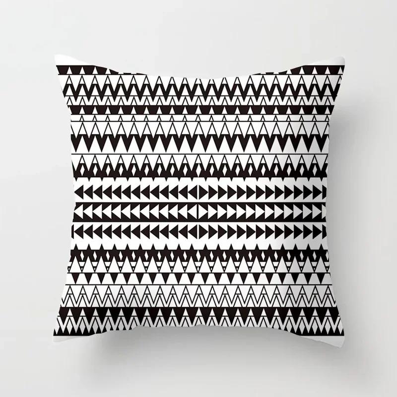 Black line decorative pillowcase living room office ornaments home decoration cushion cover with zipper
