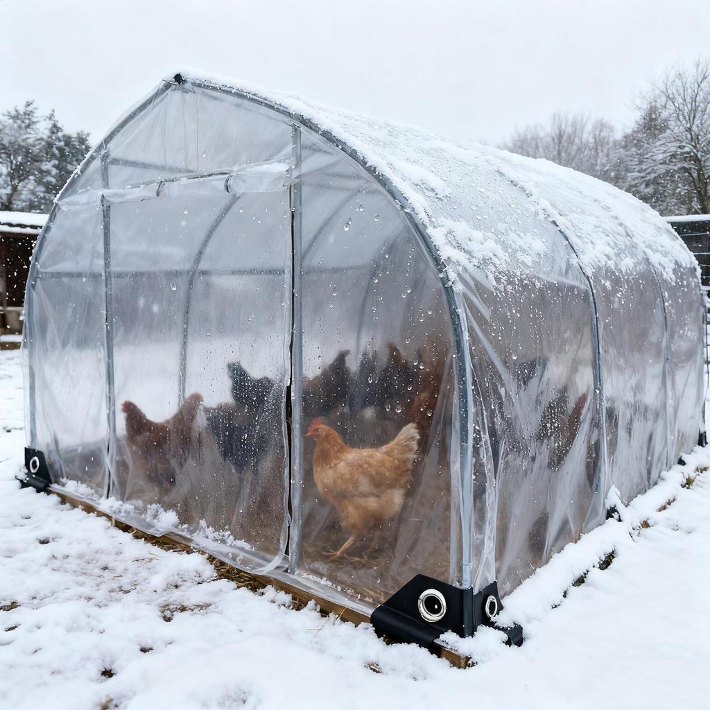 Klare Hühnerstallabdeckung Wasserdichte Gewächshaustuch Geflügelgehege für Frostschutz im Winter Hinterhofgarten Hühnerstall Auslauf
