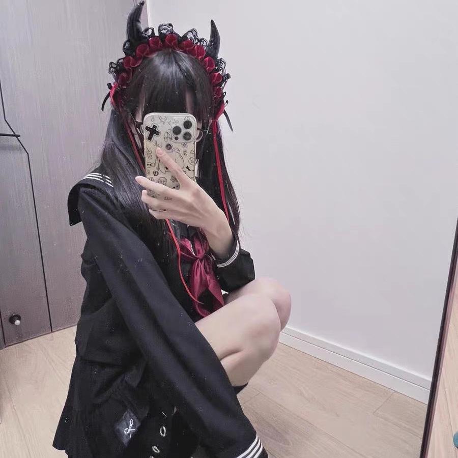 Gothic Lolita Devil Horns Headband - Versatile Halloween Hair Accessory