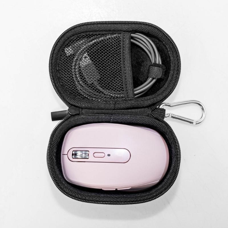 Durability Carrying Case For MX Anywhere3S Wireless Mouse Holder Box Featuring Soft Velvet Lining And Meshes Pocket