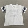 T-shirt tendance à imprimé lettre et grille respirante, style hip-hop, pour homme et femme, printemps/été