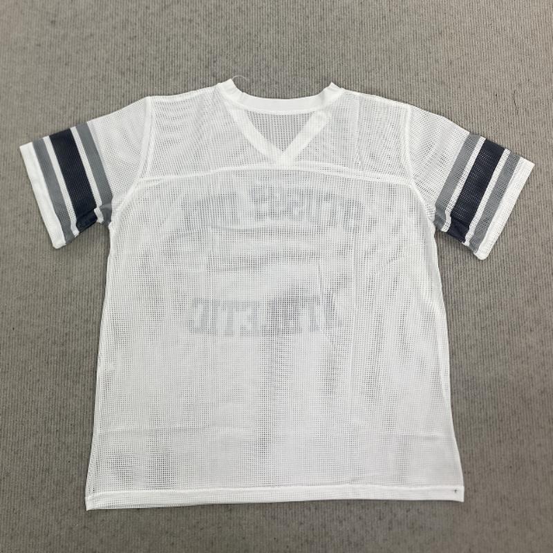 T-shirt tendance à imprimé lettre et grille respirante, style hip-hop, pour homme et femme, printemps/été
