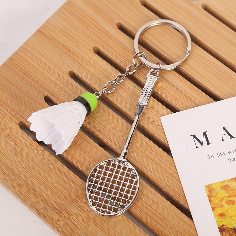 New Badminton Tennis Keychain Alloy Pendant Sports Souvenir