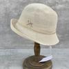 Japanese Washi Hat Elegant Diamond Chain Bucket Hat Women'S Spring And Summer Breathable Sunscreen Sun Hat Upturned Sunshade Basin Hat