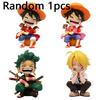 13.5 CM Peripheral Series  Luffy Solon Sanji Qversion Sitting Posture Childrens Model Figurine Toy Gift Collectibles