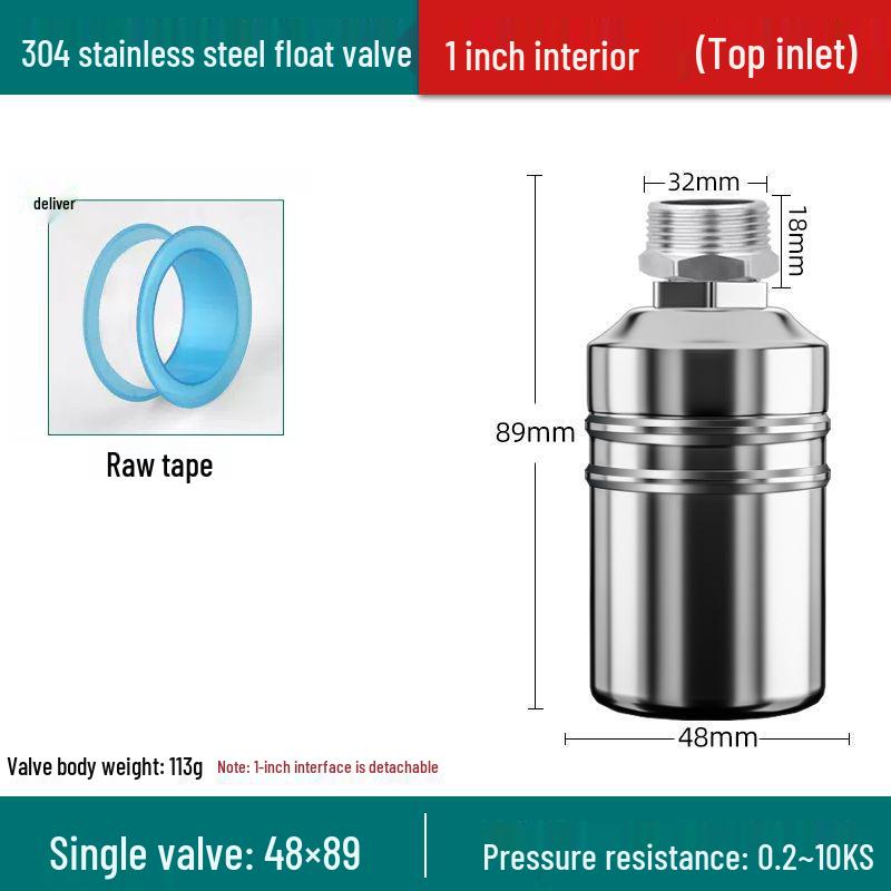 304 Stainless Steel Auto-Stop Water Float Valve for Tank Level Control