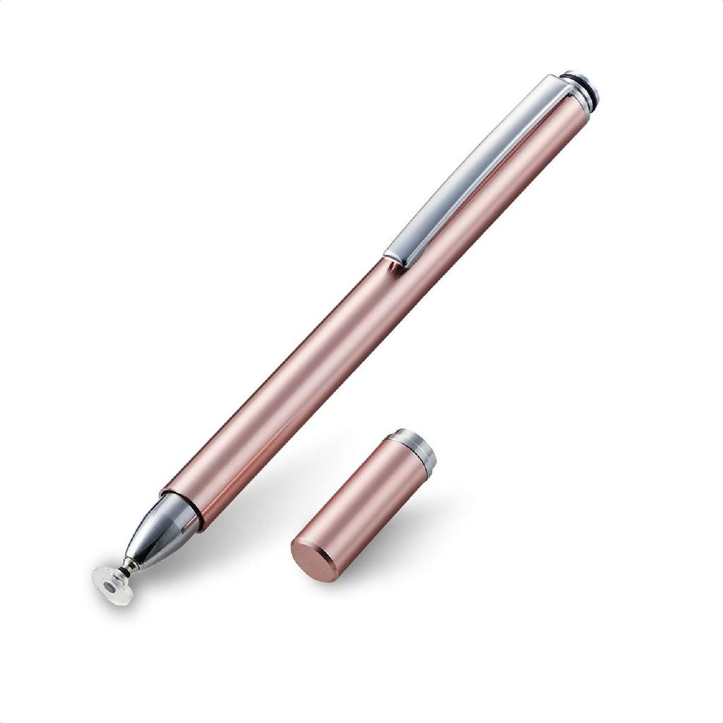 ELECOM Stylus Pen with Clear Disc Tip Pink P-TPD02PN Precision Touchscreen Pen for Smartphones and Tablets