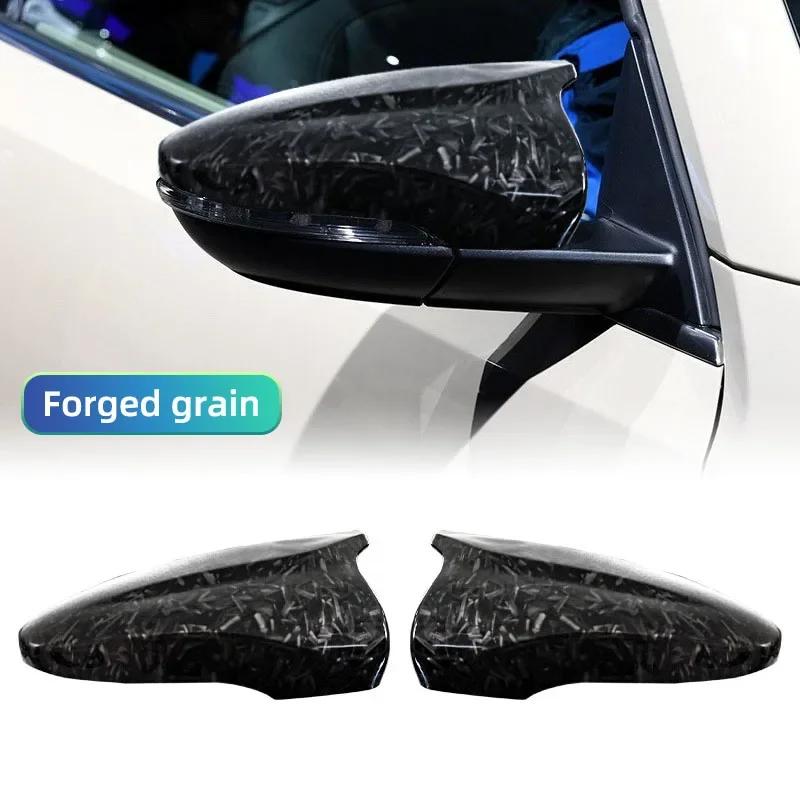 For VW JETTA MK6 Volkswagen Passat B7 Scirocco Beetle CC Eos Black Horn Carbon Add on Rear View Mirror Cap Cover High Quality