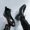 Fashion Fashionable Men's Comfortable Lace Up Polished High Top Leather Shoes Autumn Men's Pointed Business Breathable New Knight Boots