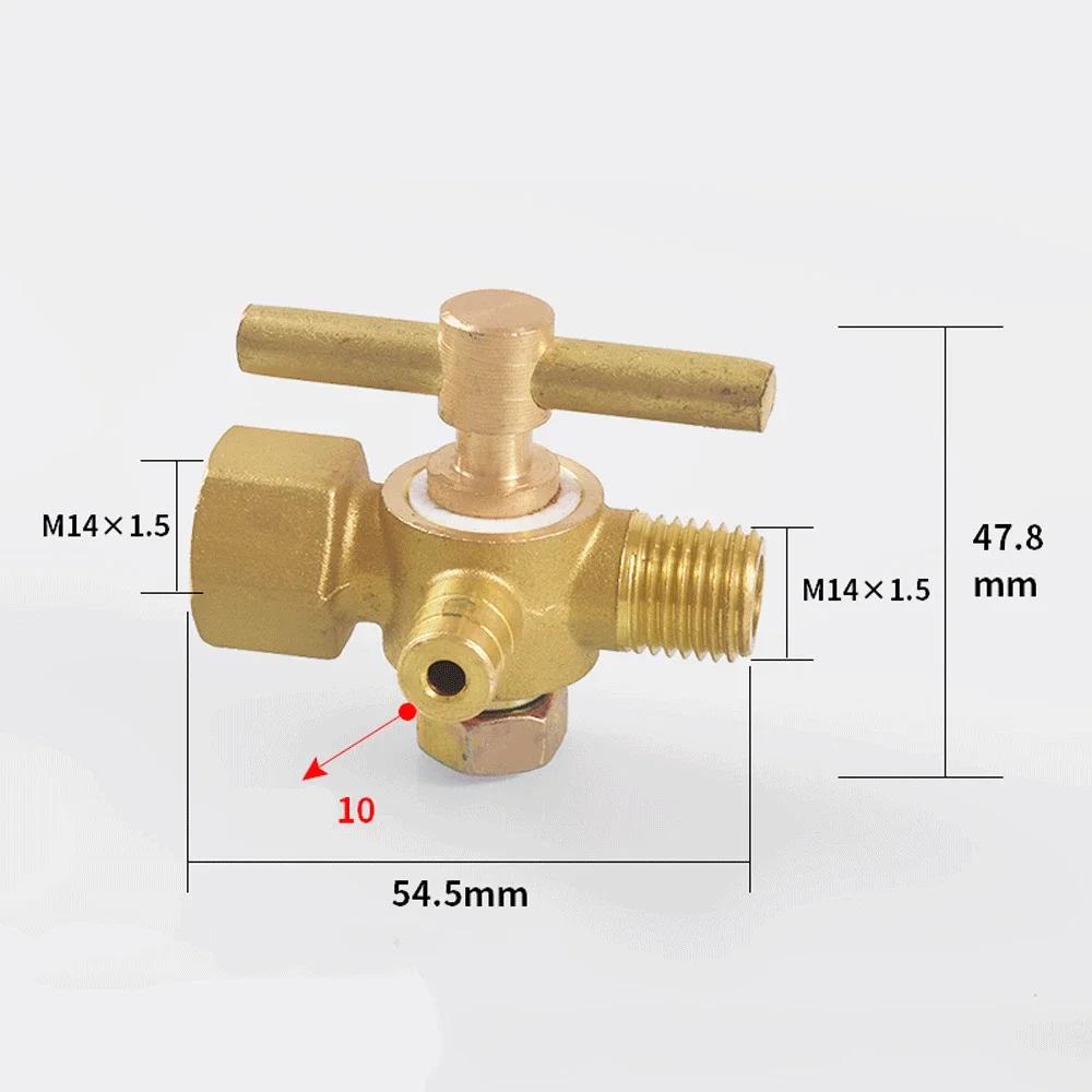 

M14 M20 Metric Female To Mae x 10mm Hose Barb Brass Tee 3 Ways Petcock Tap Valve With Hanlde For Cooker Drainer Brass
