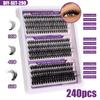 30D100D Dense Single Cluster False Eyelash Set 10-16Mm Curled Diy Segmented Eyelashes