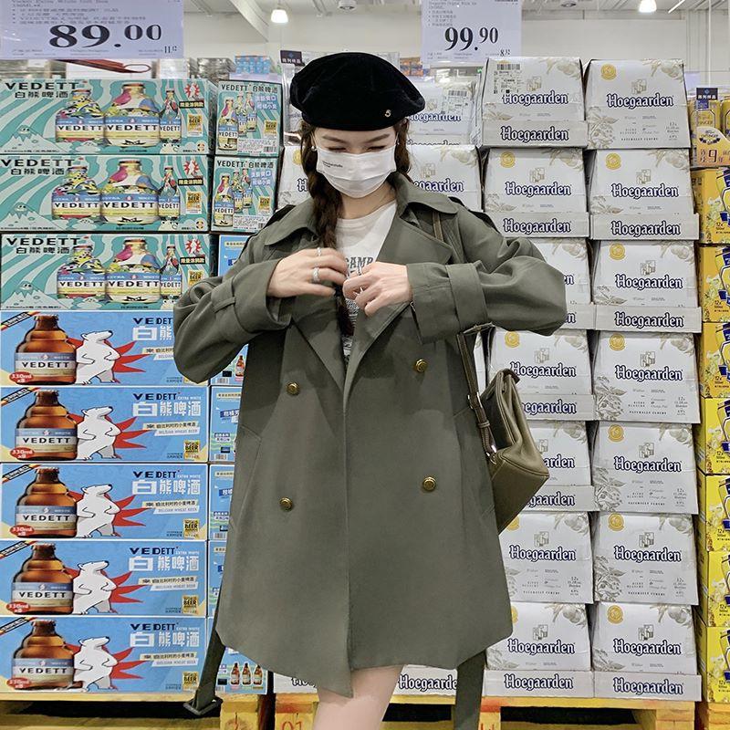 A-line Trench Coat Women's Mid-length Spring and Autumn New Popular British Cute Age-reducing Versatile Top Korean Version