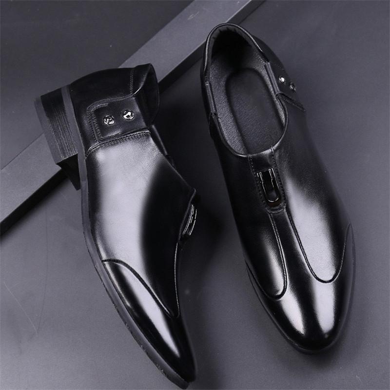 British Luxury Designers Men Pointed White Black Brown Dress Casual Loafers Shoes Male Wedding Dress Homecoming Footwear