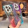 Colorful Bright Gradient Card Slot Wallet Clear Case For iPhone 16 Plus 15 14 13 12 Pro Max Candy Color Bumper Soft TPU+PC Cover