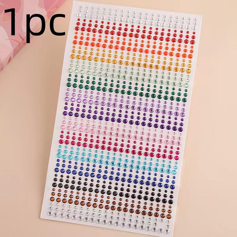 Makeup Diamond Stickers Colorful Sparkling 3D Jewelry Pearls Sticker Eye Face Gem Decor DIY Makeup Decoration for Music Festival
