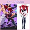 2xko Costume Cosplay Ahri Ensemble Multi-pièces Robe en Satin Pantalon à Double Couche Pour Jeu de Rôle Anime Conventions d'Halloween