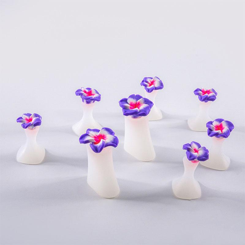8pcs/Bag Soft Silicone Flower Perals Design Toe Separator for Pedicure Foot Splitter Flexible Finger Toe Separation Tool FZQ01