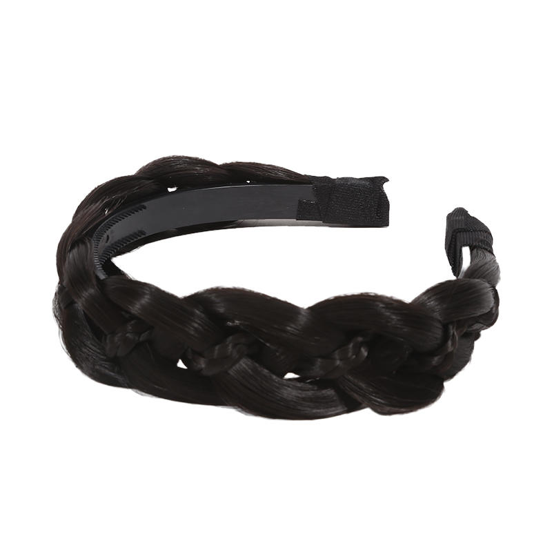 Classic Chunky Plaited Synthetic Hair Wide Braided Headband High Elasticity Braids Hair Band Hairpiece for Women