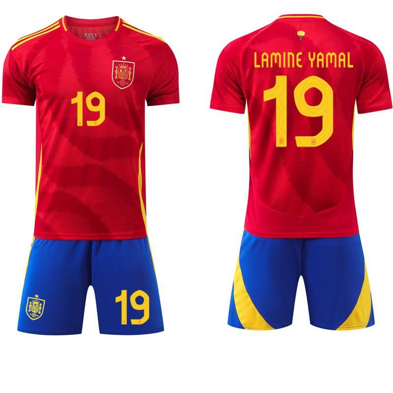 European Cup 7 Morata No. 19 Yamal 17 Nico Jersey Olmo Spanish Home Football