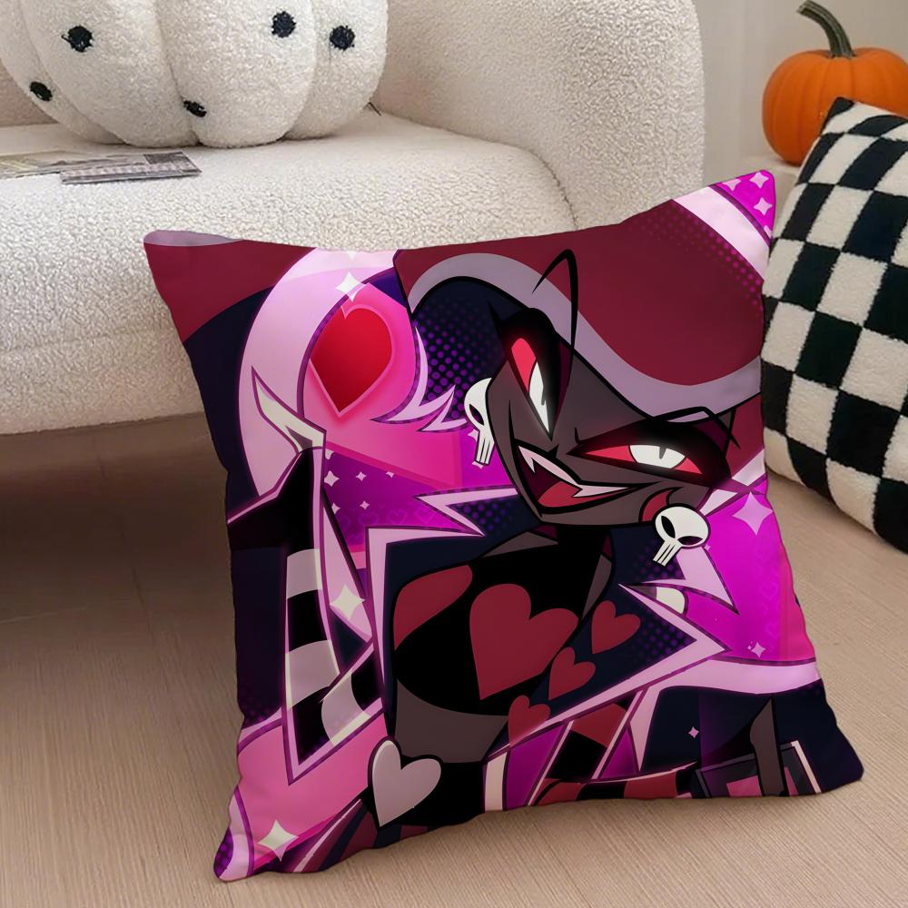 Edgy Musikalisch Schrullig Animiert HHazbin Hotel Kissenbezug Sofakissenbezug Versteckter Knopf Strapazierfähiges Polyester Stuhlkissen