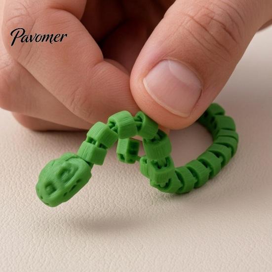 Articulated Snake Figurine 1/3/5Pcs 3D Printed Simulated Toy, Movable Joints Stress Relief Toy for Desktop Decor, Fidget
