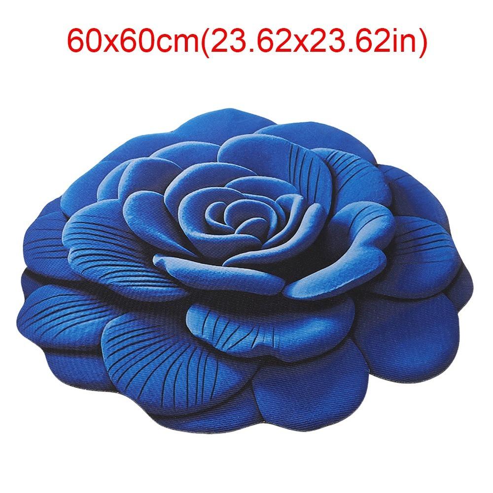 Special-shaped Flower Carpet Soft Non-slip Bathroom Floor Mat Absorbent 60x60cm/100x100cm Peony Floor Mat