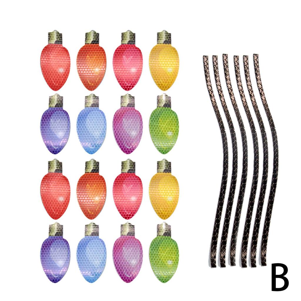 1Set Magnetic Car Reflective Christmas Stickers Cute Reindeer Santa Pattern Decor Decal Reble Christmas Festive Car Ornament