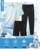 Summer Ice Silk Moisture-Wicking Breathable Sportswear Set - Casual Round Neck Short Sleeve Three-Piece High Quality.