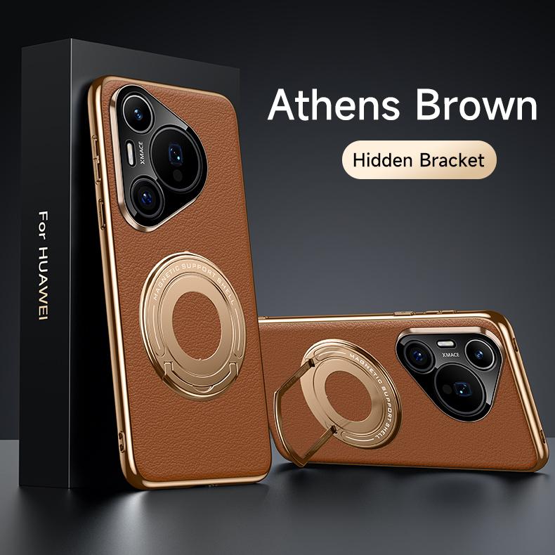 Miljøvennlig Vegansk Lær Skjult Støtte Etui For Huawei P60 Pro Art Pura 70 Ultra Pro+Plus Magnetisk Deksel Luksus Business Skall