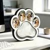 Pet Keepsake Memorial Frame Wooden Paw‑Shaped Picture Frame, Photo with Fur Box Storage Compartment, Loss Remembrance Tabletop Ornament for Dog Cat
