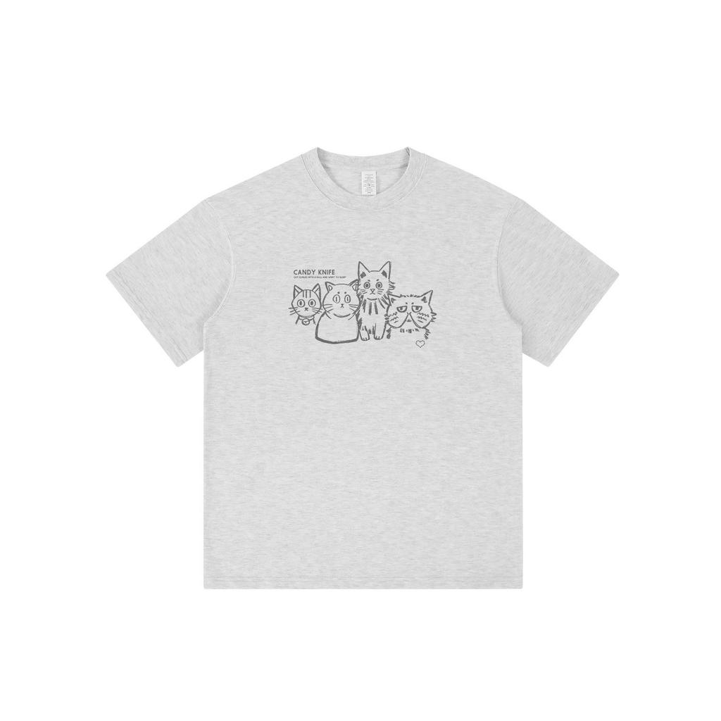 230g Pure Cotton Graffiti Puppy T-Shirt, Short Sleeve, Summer Student/Couple Outfit