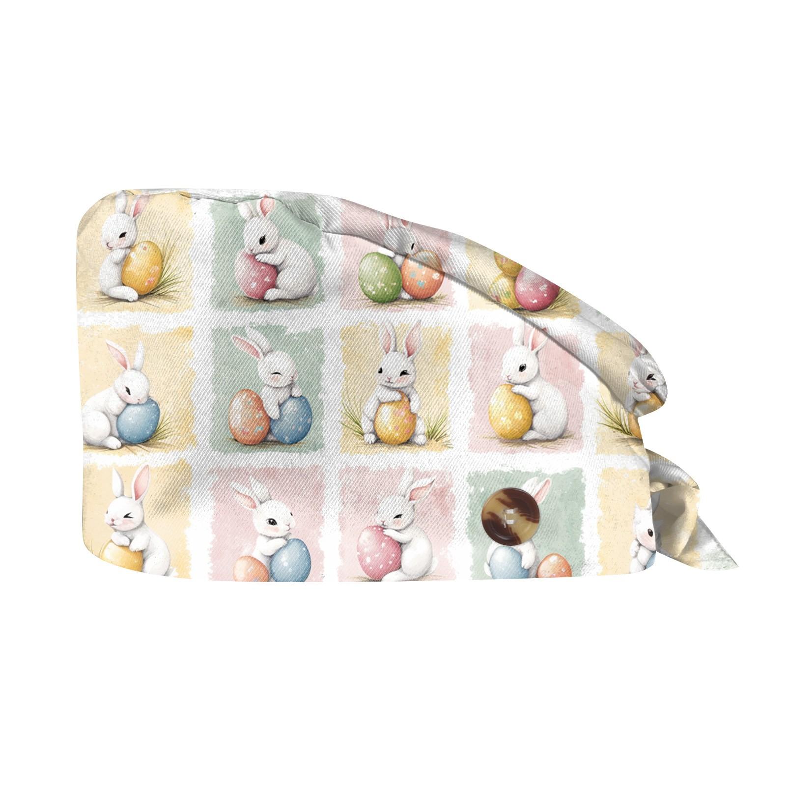 

Модний робочий капелюх із пасхальним принтом. Повсякденний капелюх із сумкою One Size