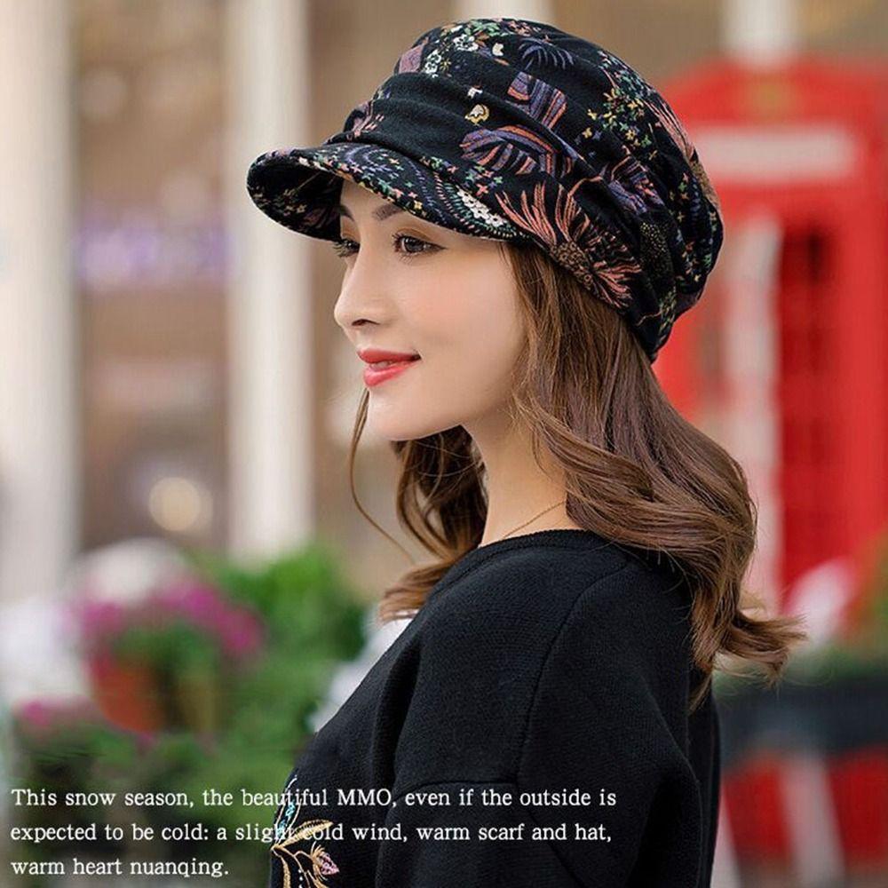 Middle Aged and Elderly Cap Short Brim Mom Hat Peaked Cap Baseball Cap Ethnic Style Cap Women Hat