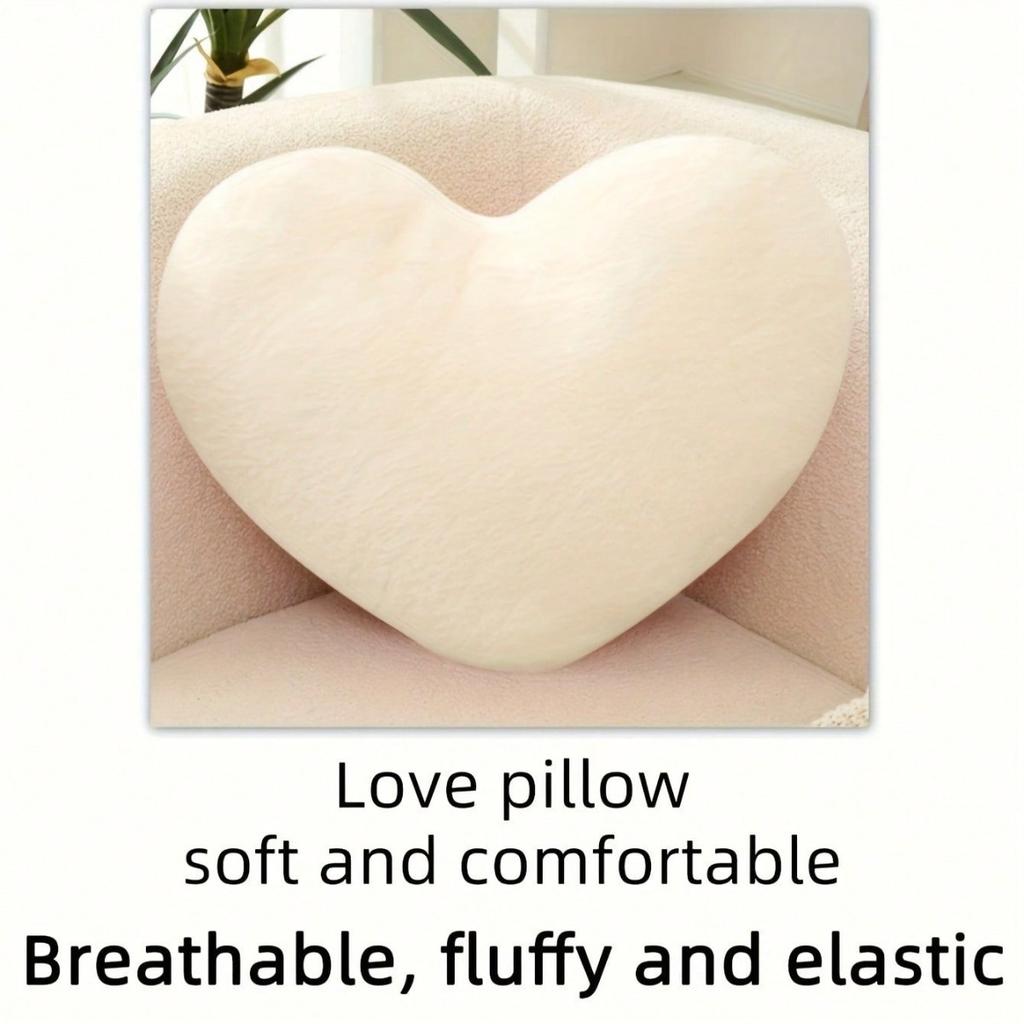1 Heart-shaped Plush Pillow, Used For Room, Living Room Sofa, Office, And Home Decoration