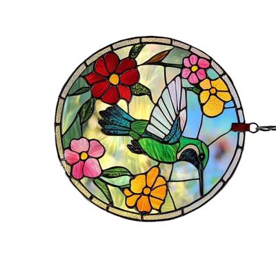 Acrylic Hummingbird Window Hanging Ornament Vibrantly Colorful Design For Indoor and Outdoor Home Garden Decors