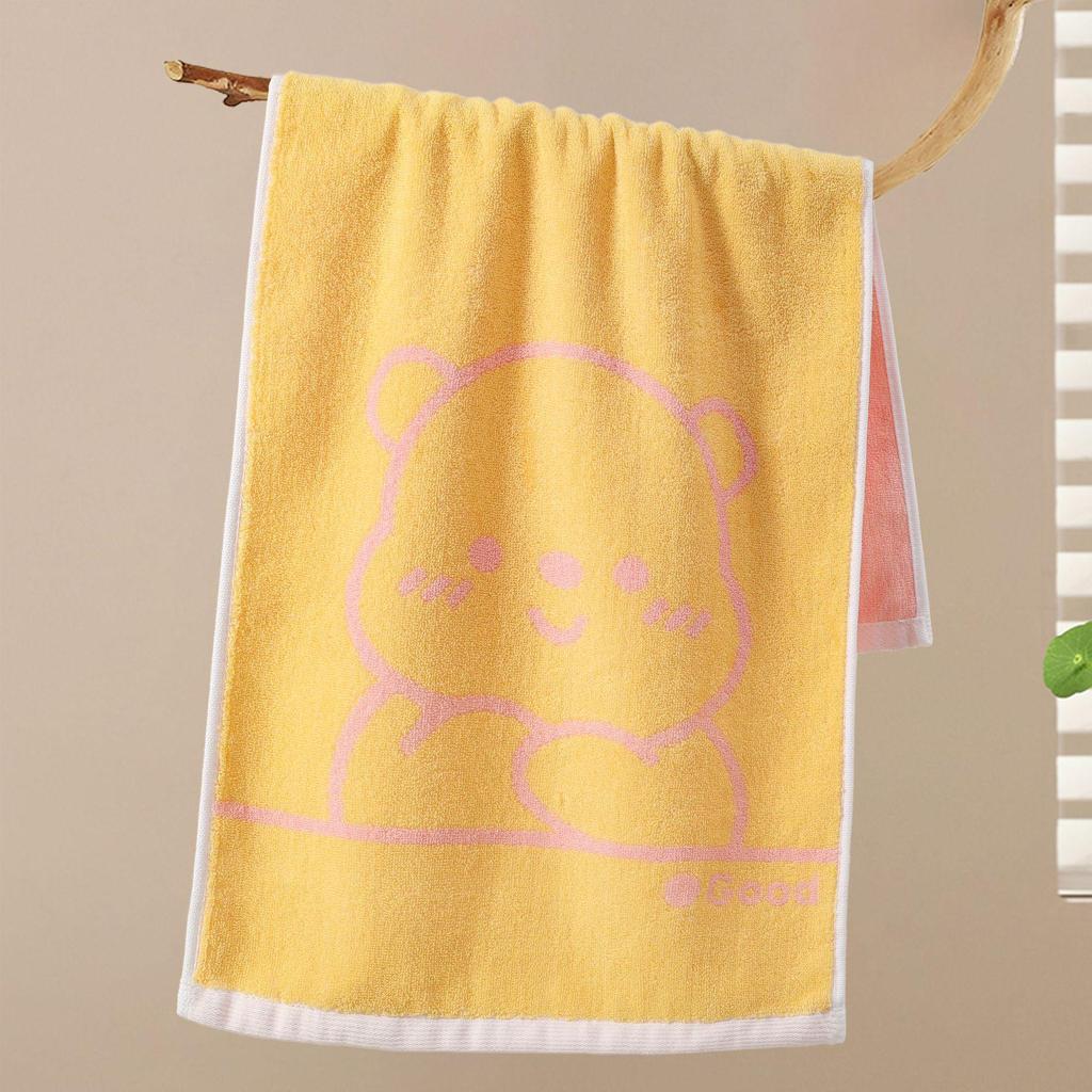 Thick, Absorbent Striped Cotton Face Towel - Soft Yarn-Dyed Design for Adults