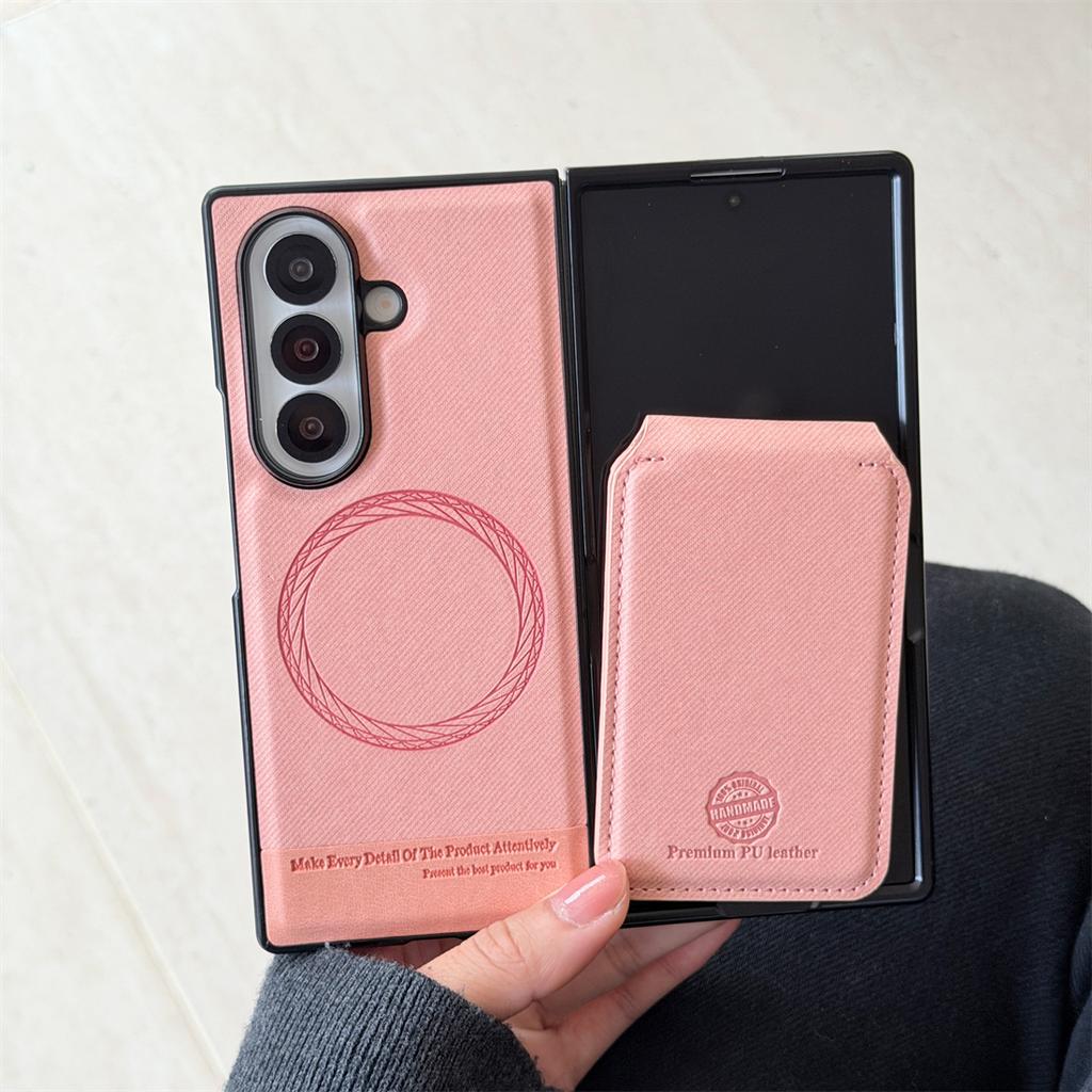 2 In 1 Magnetic Leather Wallet Cards Solt Phone Case for Samsung Galaxy Fold 7 6 5 4 3 Wireless Charging Holder Protective Cover