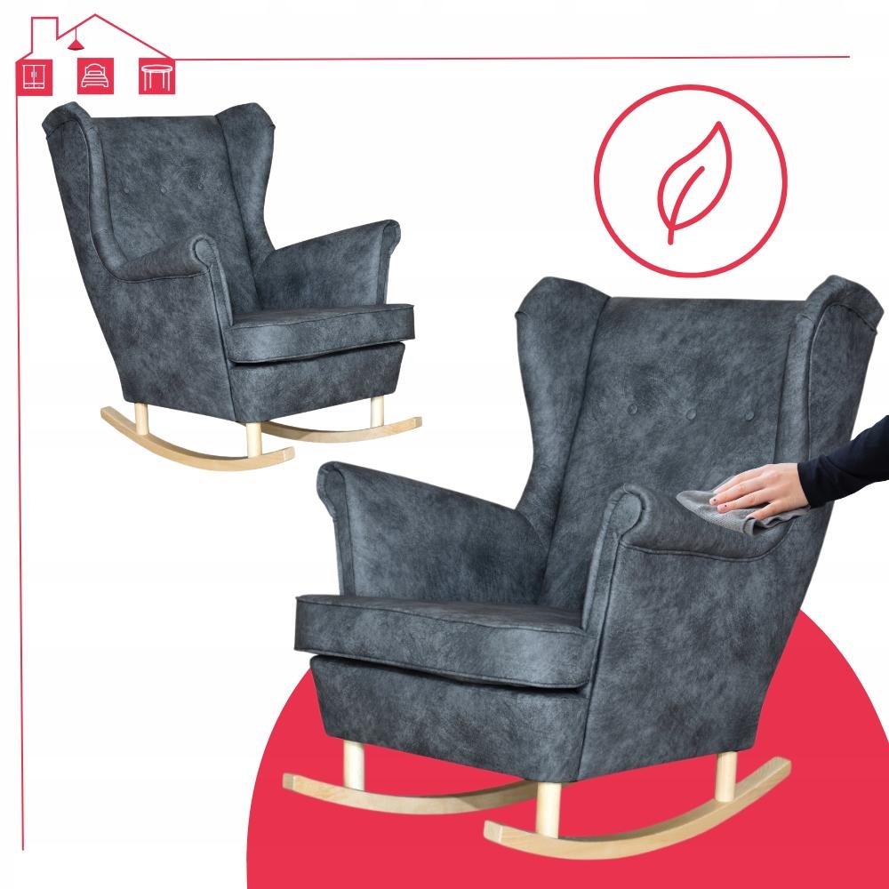 FOTOLIU BALANSOAR GRI CU URECHI ECO PIELE ARI STIL SCANDINAV Family Meble