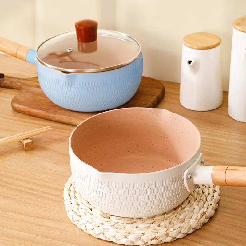 

Антипригарная сковорода, кастрюля для тушения, горшок для детского питания, молочная кастрюля, жарка и варка, интегрированная индукционная плита, газовая универсальная кухонная посуда белый