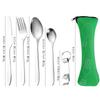 5pcs Bone Pack Outdoor Travel Portable Tableware Knife, Fork, Spoon Set, Stainless Steel Knife, Fork Set Hot Selling