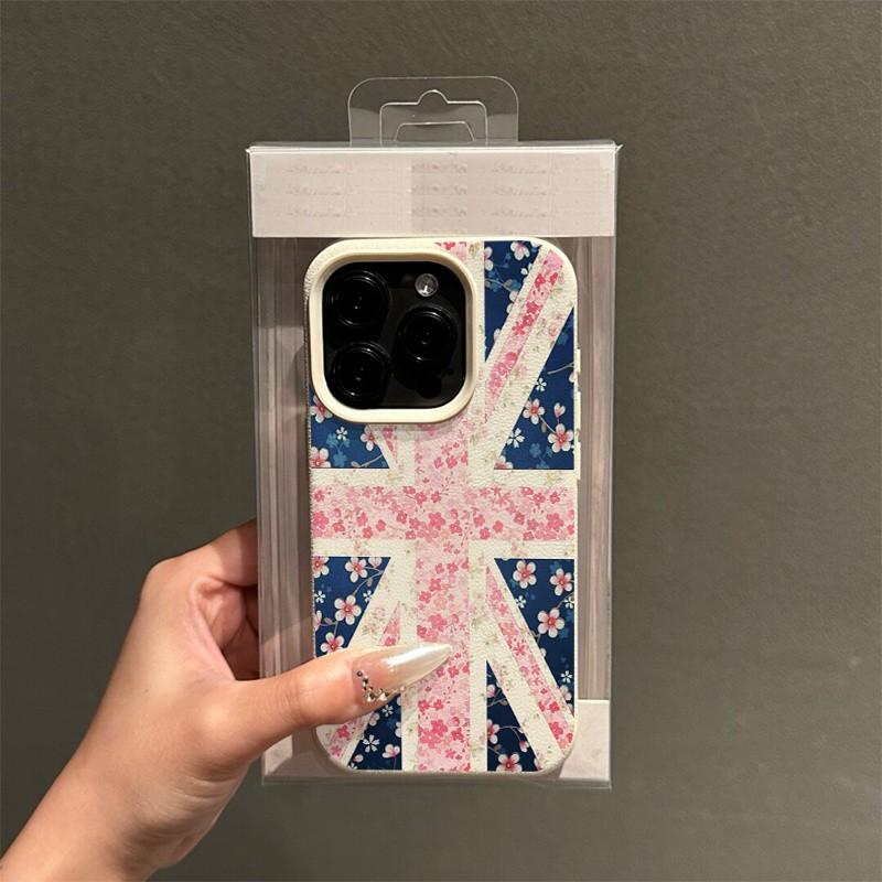 Floral Flag Pattern Lichee Leather Pattern Phone Case For IPhone 17 13 Pro Max 11 12 16 Plus 15 14 17E 16E Transparent Cover
