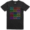 T-shirt Homme Années 80 C90 Cassette Mix Tape Multicolore Rétro Musique Haut