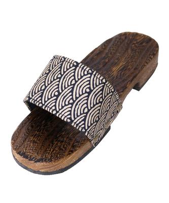 KYOETSU Geta Sandalen mit japanischem gebranntem Paulownia-Holz Herrenmuster, (7)