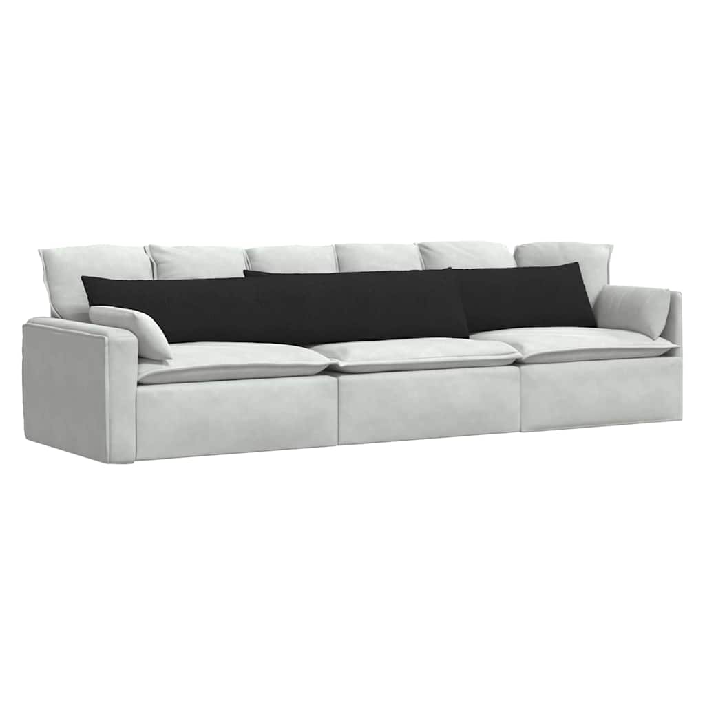 Sofa Cushions 2 Pcs Black 200 X 40 Cm Fabric