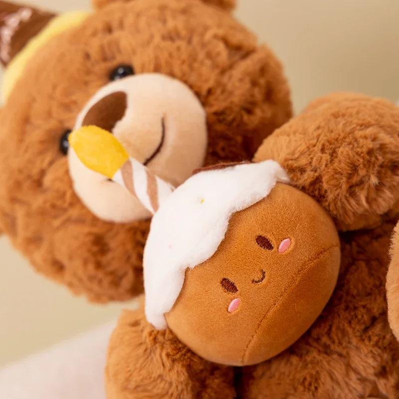 Birthday Cake Bear Rabbit Plush Toy Stuffed Cake Plush Muffin Shaped Pillow Cushion Snack Party Decor Christmas Gift