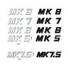 HBT2   1Pc Bright Silver ABS Car Trunk Badge Sticker MK series letters Logo Decal For VW Golf MK5 MK6 MK7 MK7.5 GTI Passat Accessories