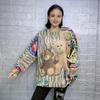 2023 Autumn/Winter Women's Loose Fit Hooded Sweater - Little Bear Print Pullover Knitwear
